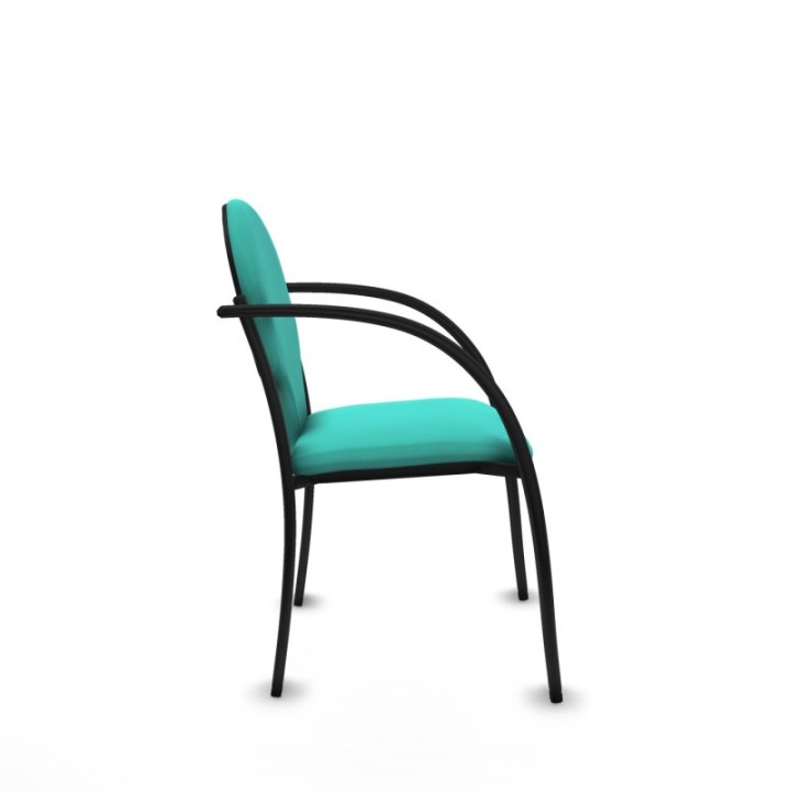 Pack 2 sillas Hellín chasis 4 patas negro similpiel turquesa