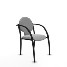 Pack 2 sillas Hellín chasis 4 patas negro similpiel gris claro