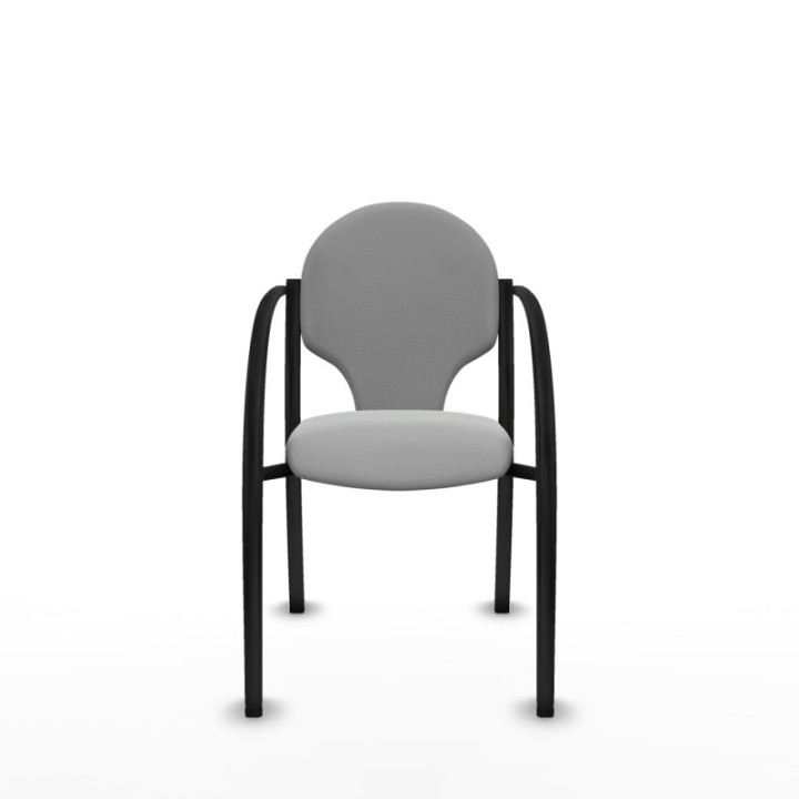 Pack 2 sillas Hellín chasis 4 patas negro similpiel gris claro