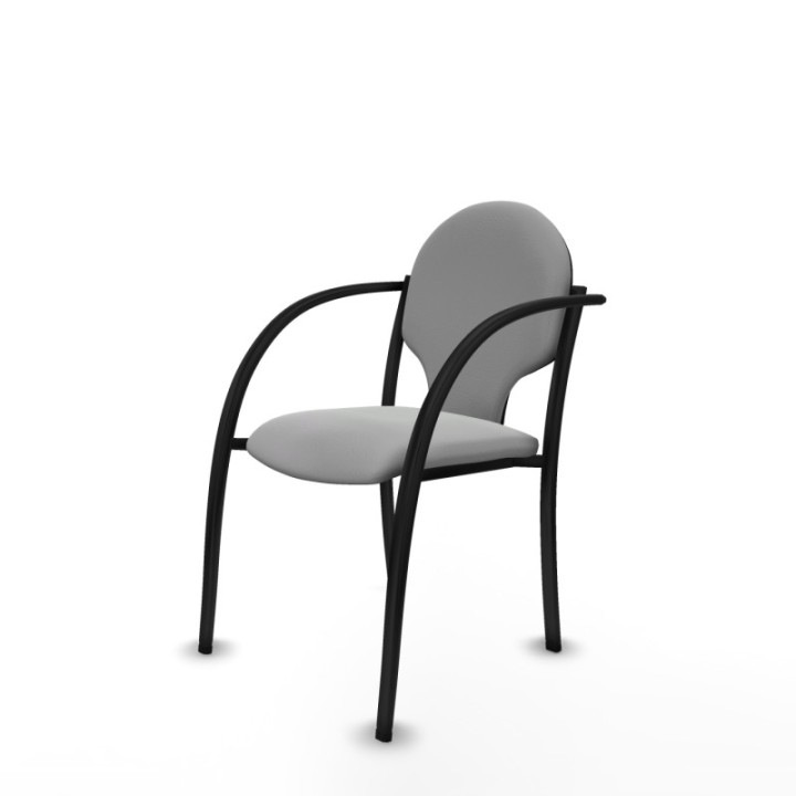 Pack 2 sillas Hellín chasis 4 patas negro similpiel gris claro