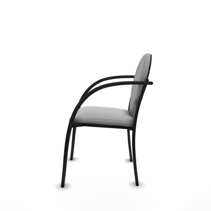 Pack 2 sillas Hellín chasis 4 patas negro similpiel gris claro