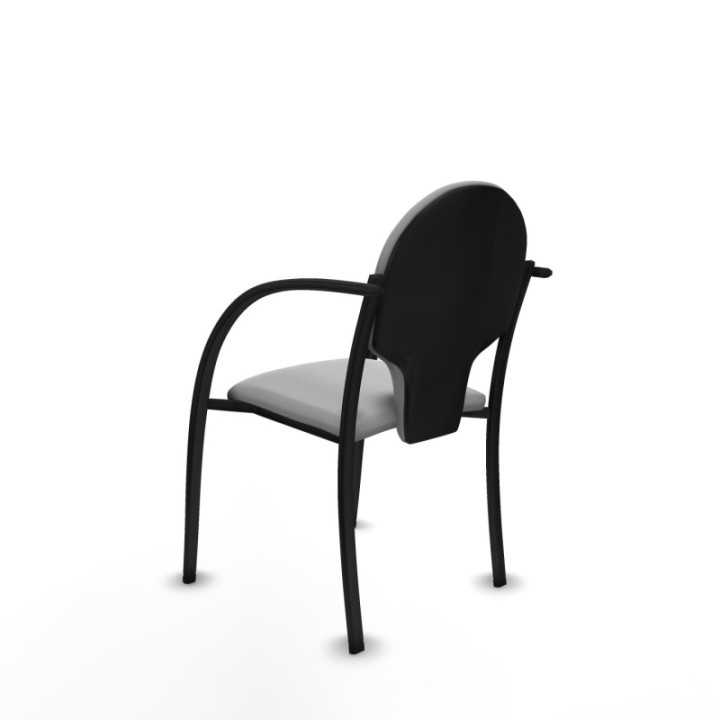 Pack 2 sillas Hellín chasis 4 patas negro similpiel gris claro