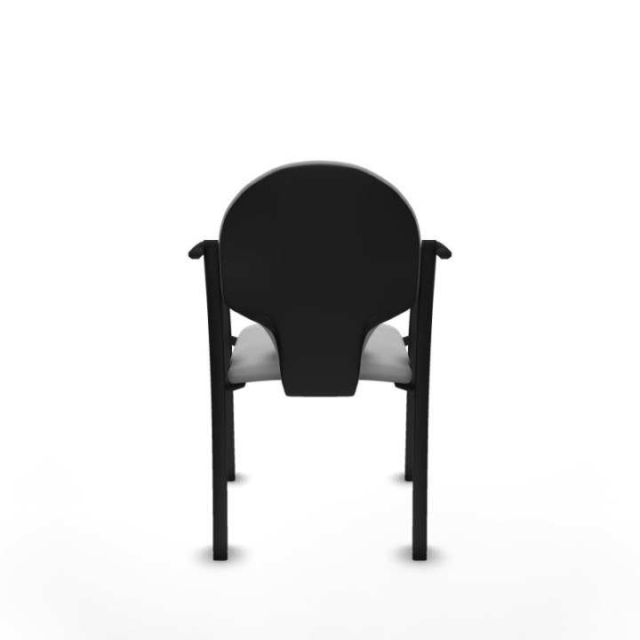 Pack 2 sillas Hellín chasis 4 patas negro similpiel gris claro