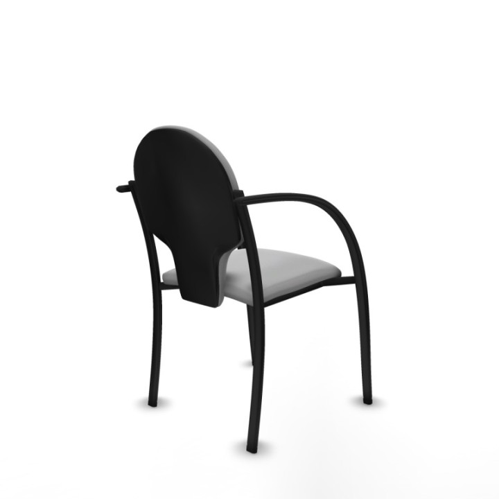 Pack 2 sillas Hellín chasis 4 patas negro similpiel gris claro