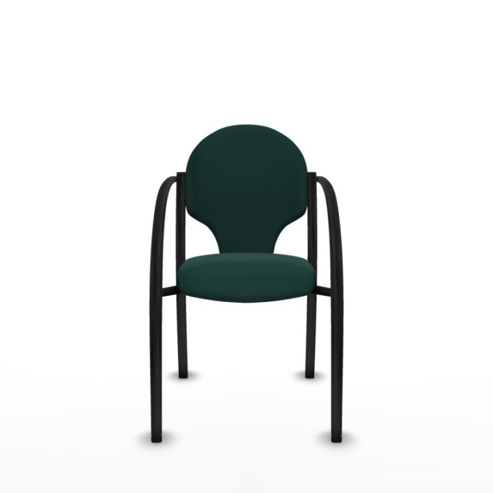 Pack 2 sillas Hellín chasis 4 patas negro similpiel verde botella