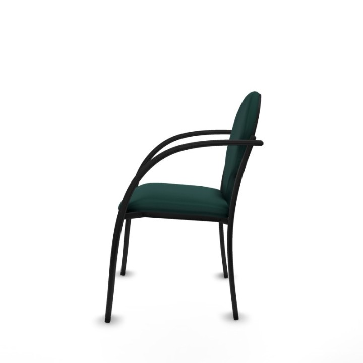Pack 2 sillas Hellín chasis 4 patas negro similpiel verde botella