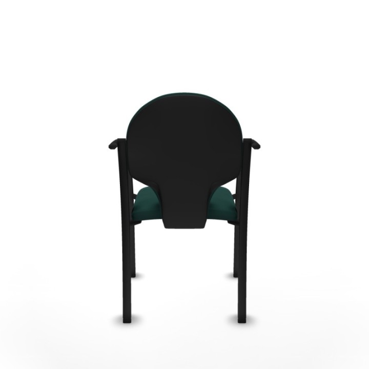 Pack 2 sillas Hellín chasis 4 patas negro similpiel verde botella