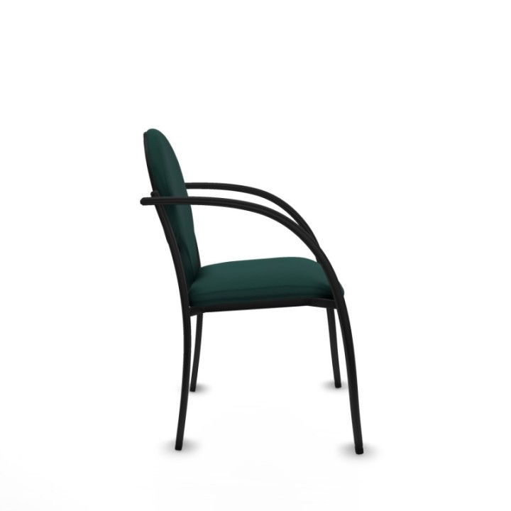 Pack 2 sillas Hellín chasis 4 patas negro similpiel verde botella