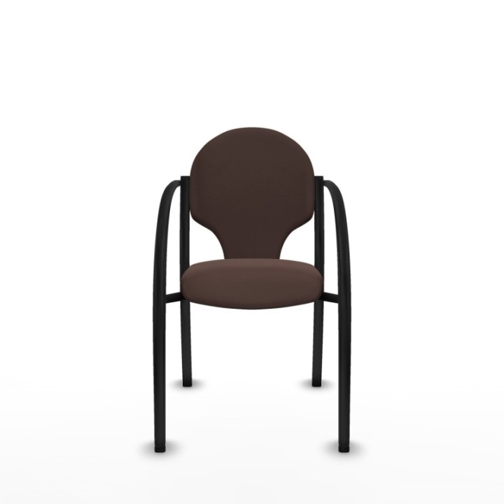 Pack 2 sillas Hellín chasis 4 patas negro similpiel marrón oscuro