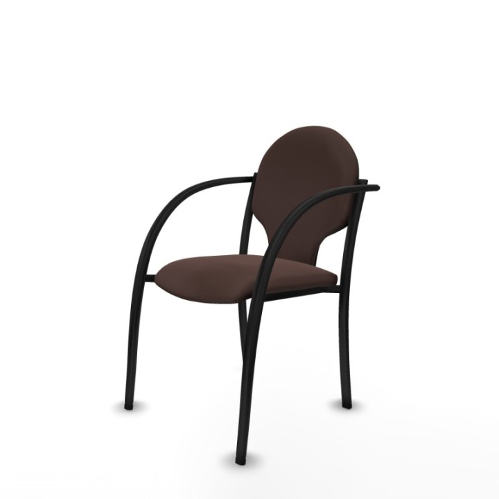 Pack 2 sillas Hellín chasis 4 patas negro similpiel marrón oscuro