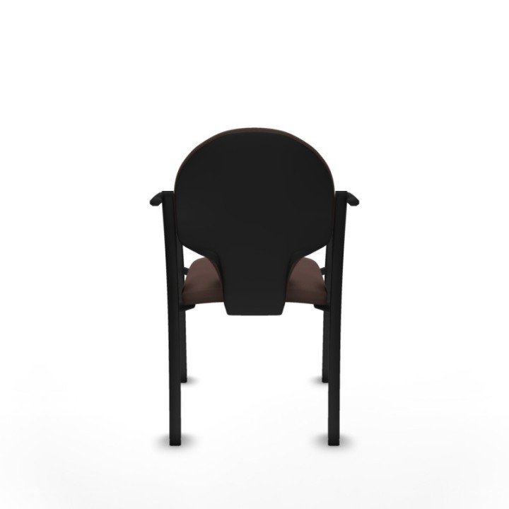 Pack 2 sillas Hellín chasis 4 patas negro similpiel marrón oscuro