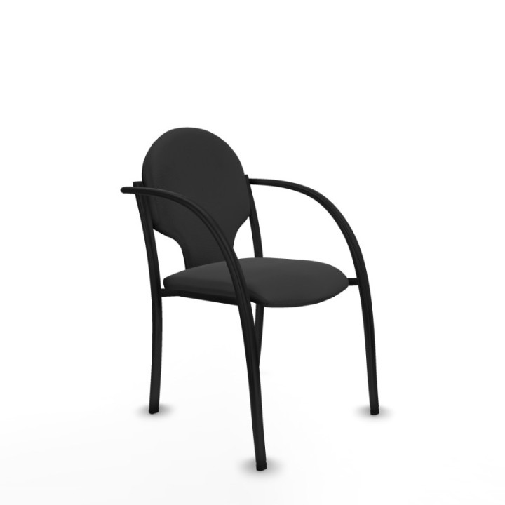 Pack 2 sillas Hellín chasis 4 patas negro similpiel gris oscuro