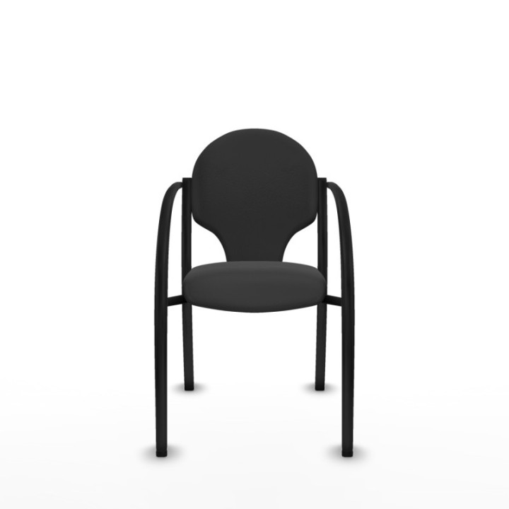 Pack 2 sillas Hellín chasis 4 patas negro similpiel gris oscuro