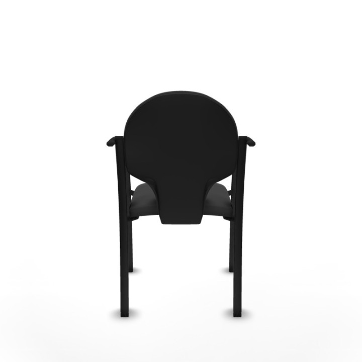 Pack 2 sillas Hellín chasis 4 patas negro similpiel gris oscuro