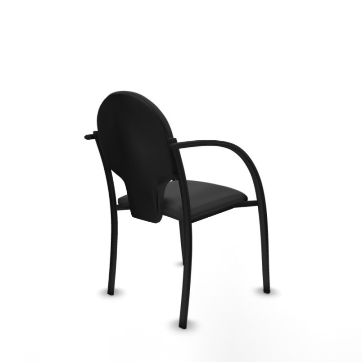 Pack 2 sillas Hellín chasis 4 patas negro similpiel gris oscuro