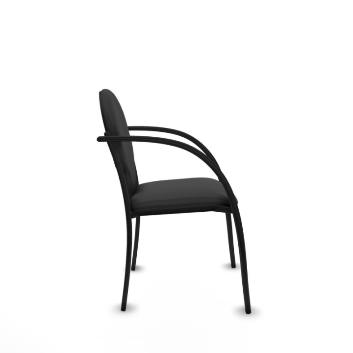 Pack 2 sillas Hellín chasis 4 patas negro similpiel gris oscuro