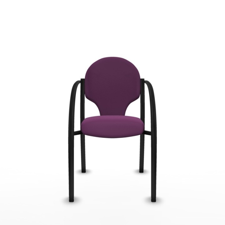 Pack 2 sillas Hellín chasis 4 patas negro similpiel morado