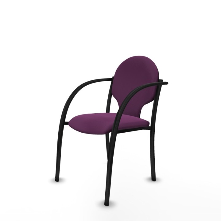 Pack 2 sillas Hellín chasis 4 patas negro similpiel morado