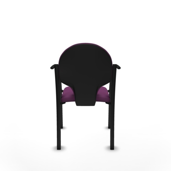 Pack 2 sillas Hellín chasis 4 patas negro similpiel morado