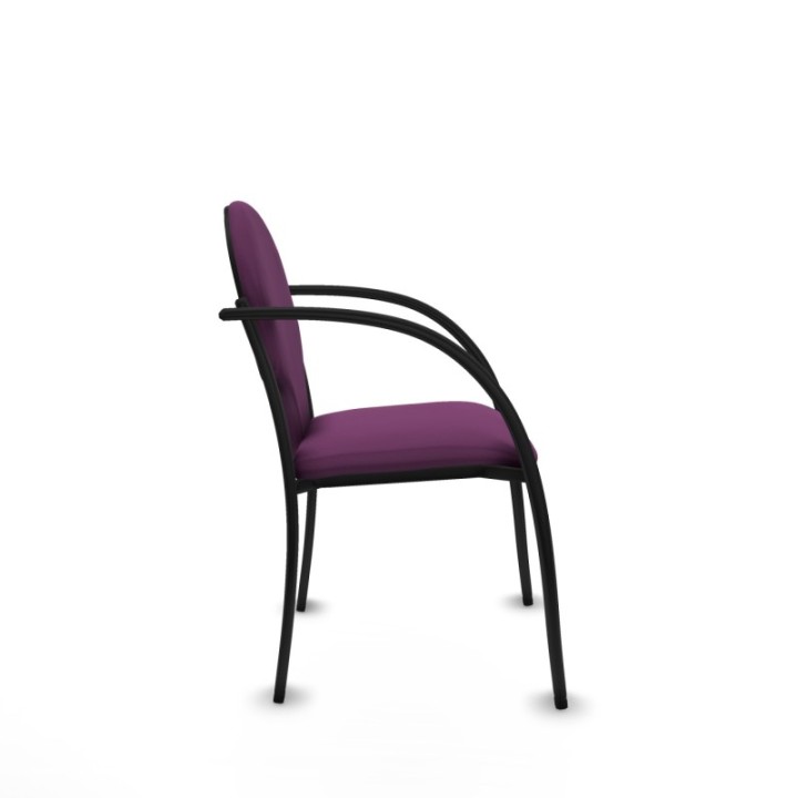 Pack 2 sillas Hellín chasis 4 patas negro similpiel morado