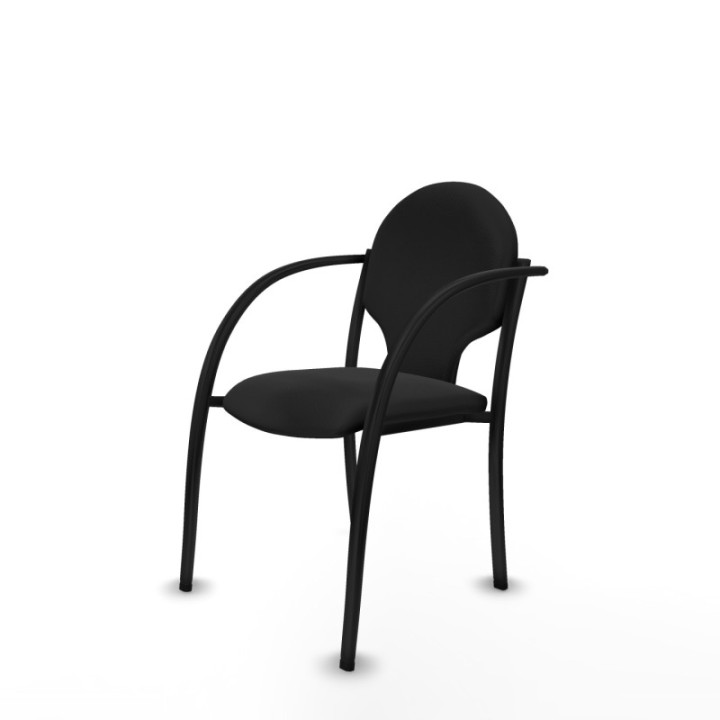 Pack 2 sillas Hellín chasis 4 patas negro similpiel negro