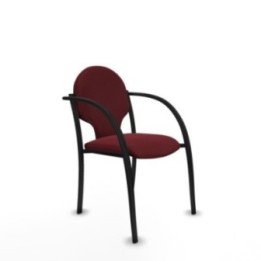 Pack 2 sillas Hellín chasis 4 patas negro similpiel granate