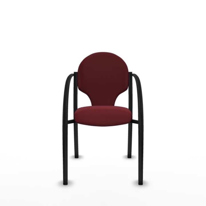 Pack 2 sillas Hellín chasis 4 patas negro similpiel granate