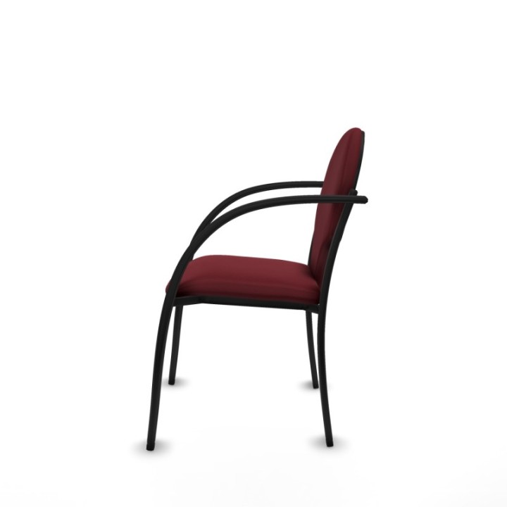 Pack 2 sillas Hellín chasis 4 patas negro similpiel granate