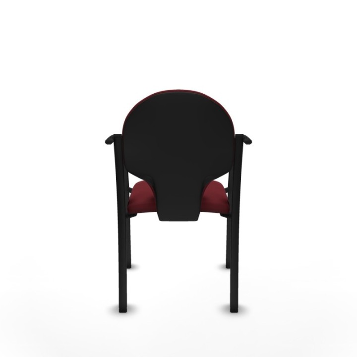 Pack 2 sillas Hellín chasis 4 patas negro similpiel granate