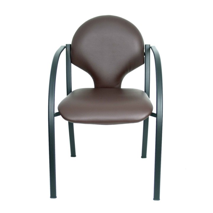 Pack 2 sillas Hellin chasis negro similpiel marrón oscuro