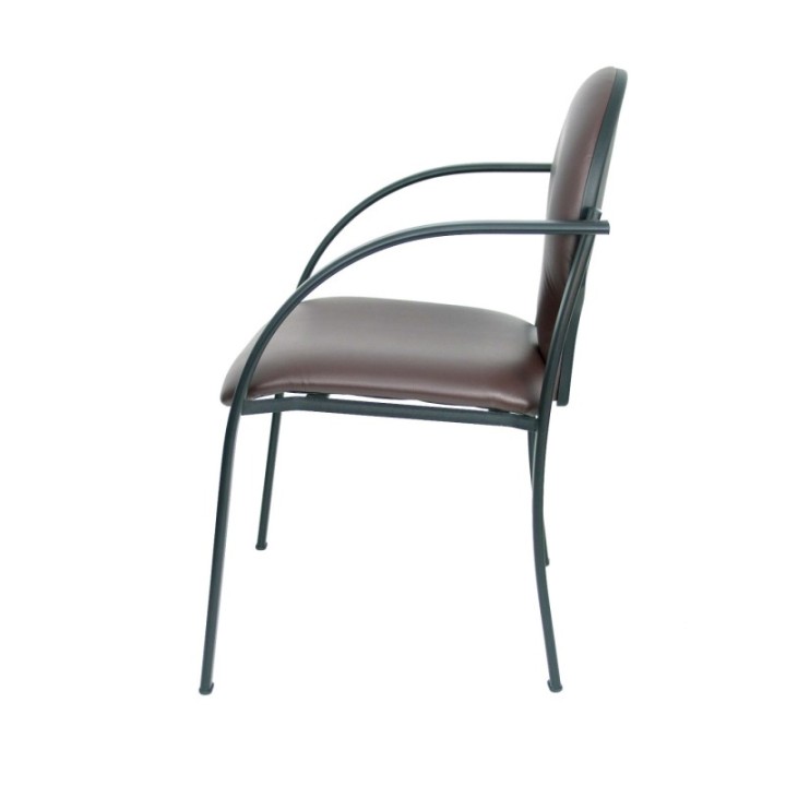 Pack 2 sillas Hellin chasis negro similpiel marrón oscuro