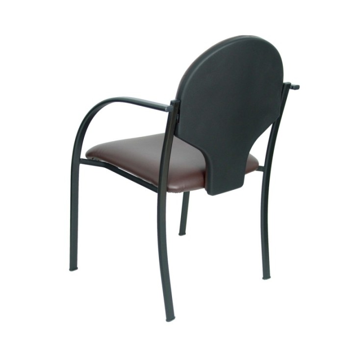 Pack 2 sillas Hellin chasis negro similpiel marrón oscuro