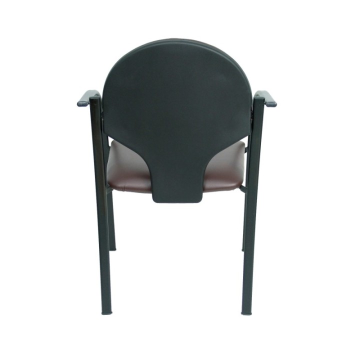 Pack 2 sillas Hellin chasis negro similpiel marrón oscuro