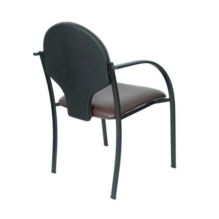 Pack 2 sillas Hellin chasis negro similpiel marrón oscuro