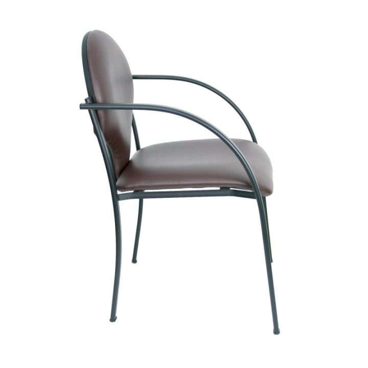 Pack 2 sillas Hellin chasis negro similpiel marrón oscuro