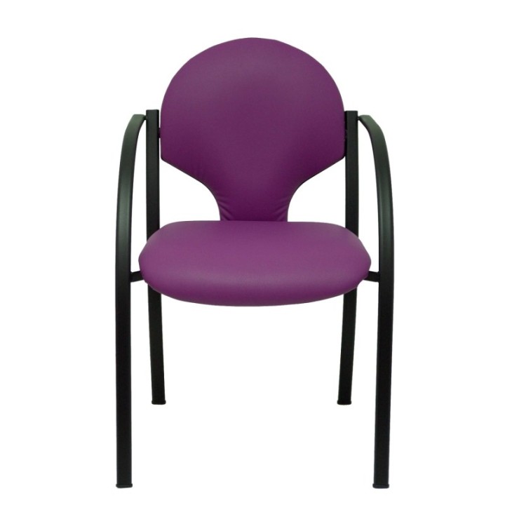 Pack 2 sillas Hellin chasis negro similpiel morado