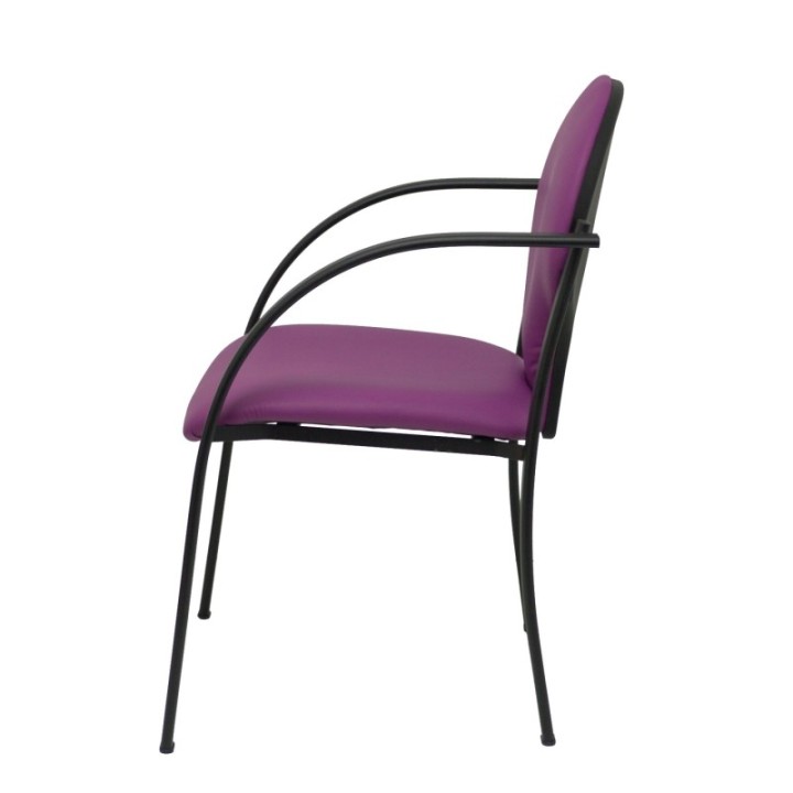 Pack 2 sillas Hellin chasis negro similpiel morado