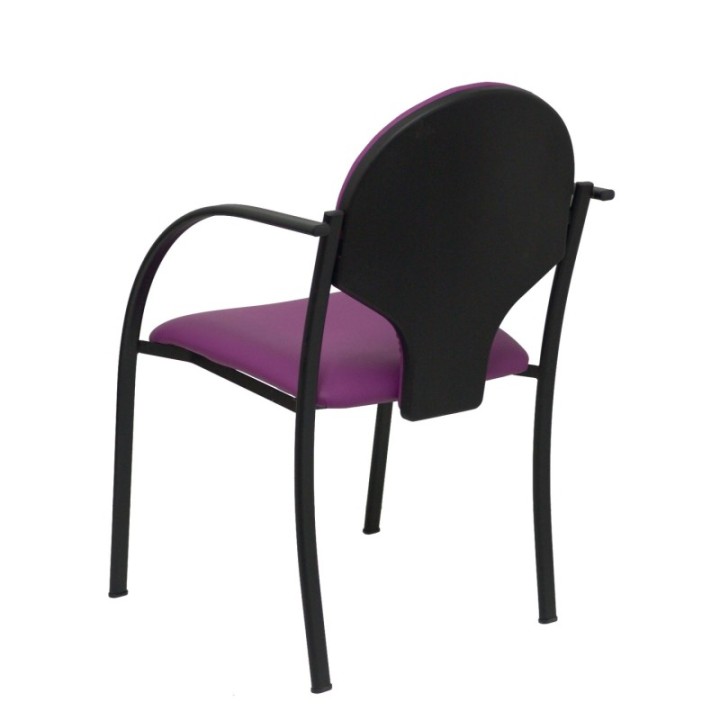 Pack 2 sillas Hellin chasis negro similpiel morado