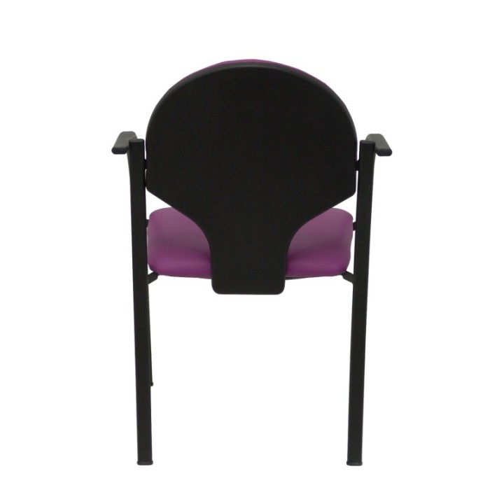 Pack 2 sillas Hellin chasis negro similpiel morado