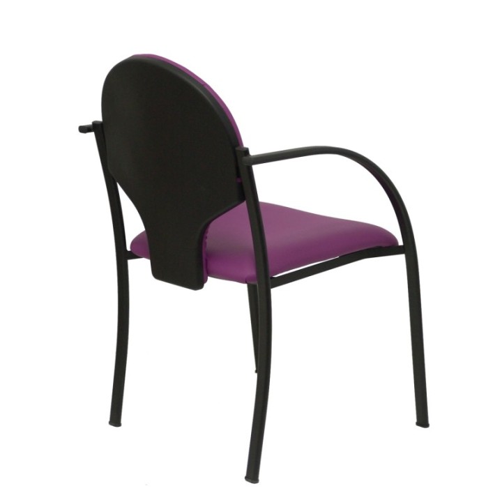 Pack 2 sillas Hellin chasis negro similpiel morado