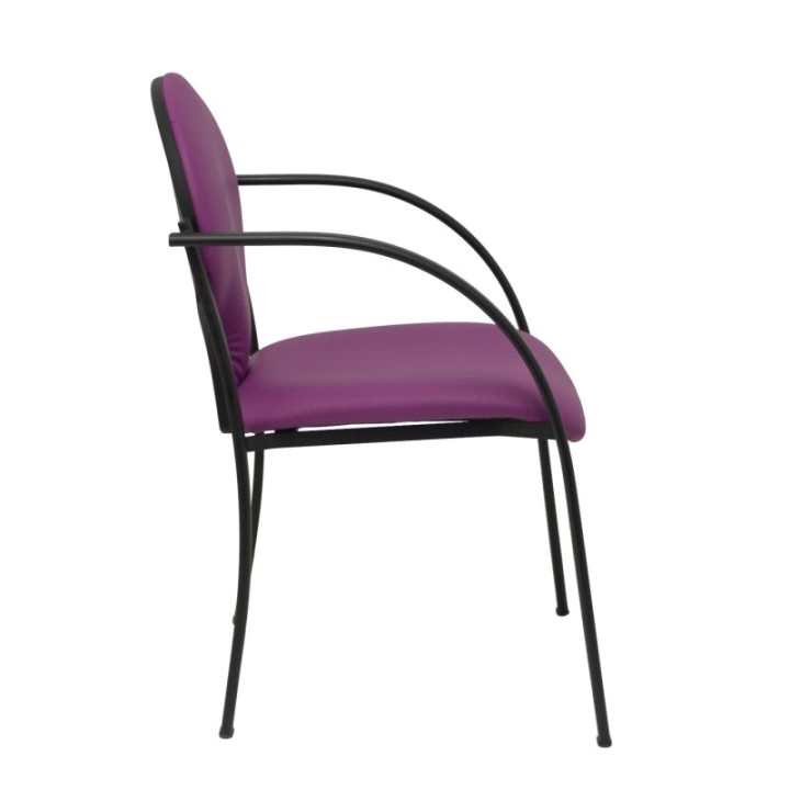 Pack 2 sillas Hellin chasis negro similpiel morado