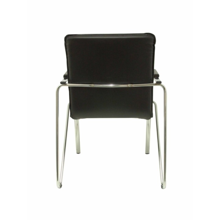 Pack 2 sillas Samba similpiel negro estructura cromada