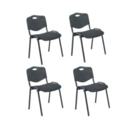 Pack 4 sillas Iso Mix respaldo negro asiento aran negro