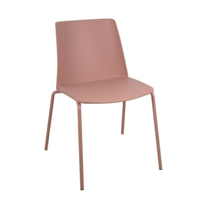 Pack 4 sillas Orgaz PVC rosa chasis rosa