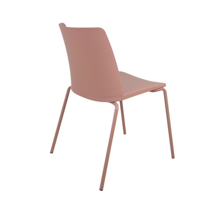 Pack 4 sillas Orgaz PVC rosa chasis rosa