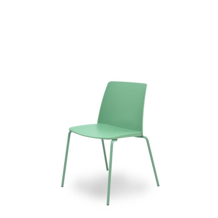 Pack 4 sillas Orgaz PVC verde chasis verde