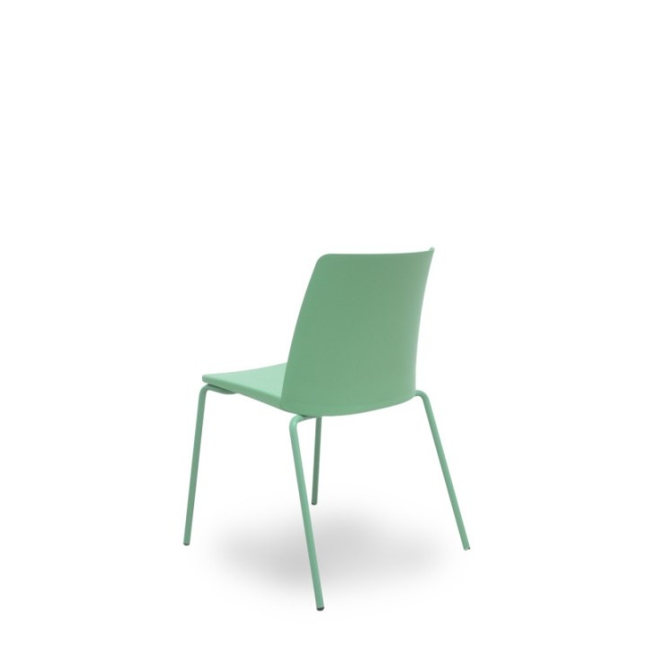 Pack 4 sillas Orgaz PVC verde chasis verde