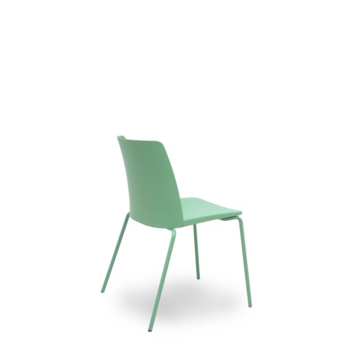 Pack 4 sillas Orgaz PVC verde chasis verde