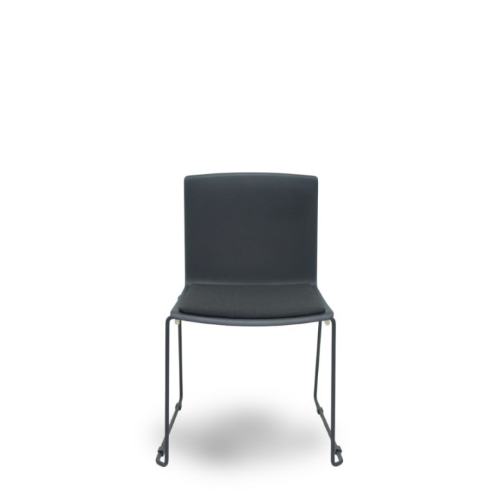 Pack 5 sillas Opti523 PVC negro asiento tela color negro