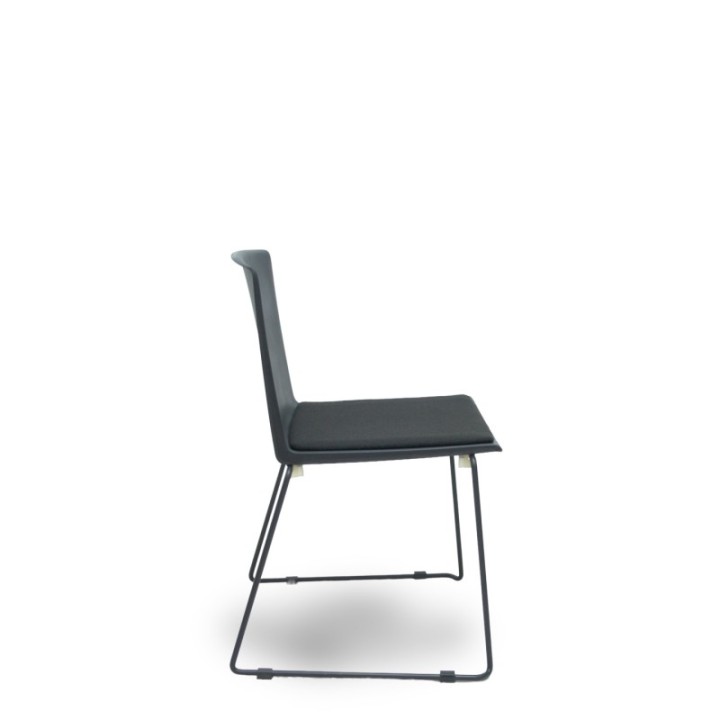 Pack 5 sillas Opti523 PVC negro asiento tela color negro